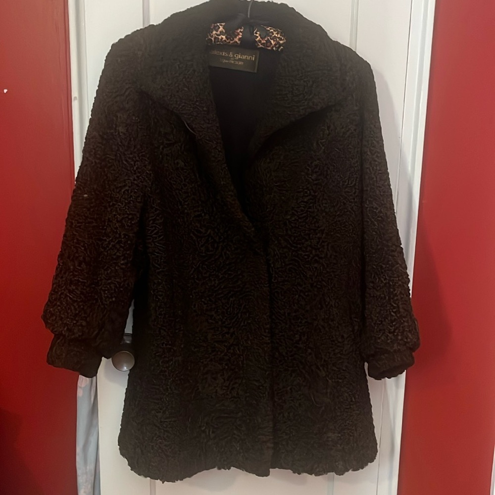 Vintage Brown Lambswool Coat